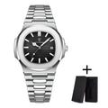 POEDAGAR Luxury Watch Business 30ATM Waterproof Male Clock Luminous Date Stainless Steel Square Quartz Men Watches reloj hombre