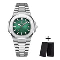 POEDAGAR Luxury Watch Business 30ATM Waterproof Male Clock Luminous Date Stainless Steel Square Quartz Men Watches reloj hombre