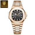 POEDAGAR Luxury Watch Business 30ATM Waterproof Male Clock Luminous Date Stainless Steel Square Quartz Men Watches reloj hombre